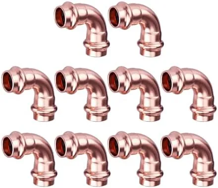 rogvoc 10 pack 12 inch heavy duty 90 degree elbow copper press fittings